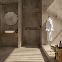 Carrelage intérieur Effet Béton azuma up 90x90 (1,62m2) Taupe rectifié - Les Carreaux de Jean