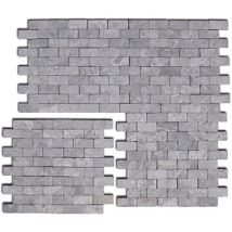 Pegane - Carrelage mosaïque (Boite de 1m²) /Plaque de mosaïque mur et sol en marbre naturel coloris gris clair - 30 x 30 cm
