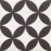 Realonda - Carrelage Quatre-feuilles noir 33x33 cm hanoi circle black - 1 m²