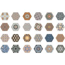 Realonda - Carrelage Tomette Décorée Style Ciment Andalusi Mix 33x28.5 Cm