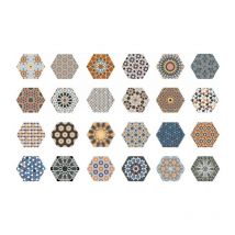 Realonda - Carrelage tomette décorée style ciment andalusi mix 33x28.5 cm