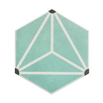 Realonda - Carrelage tomette géométrique 33x28.5 osaka aqua - 1m²