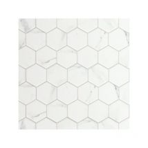Realonda - Carrelage tomette marbré 26.5x51 cm hex calacatta- 0.95m²