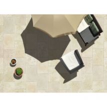 Carrelage Travertin 1er Choix - Crème - 61x61x1,5cm - Vieilli - (1 m²)