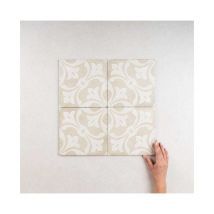 Carrelage Imitation Carreaux de Ciment art nouveau decor 20x20 La Rambla Biscuit (1m²) - Les Carreaux de Jean
