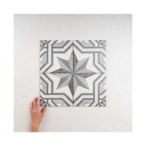 Carrelage Imitation Carreaux de Ciment art nouveau decor 20x20 Cinema Grey (1m²) - Les Carreaux de Jean