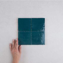 Les Carreaux De Jean - Carrelage Véritable Zellige Marocain Bleu 37 10x10cm (1m²)