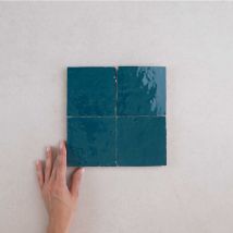 Les Carreaux De Jean - Carrelage Véritable Zellige Marocain Bleu bp 10x10cm (1m²)