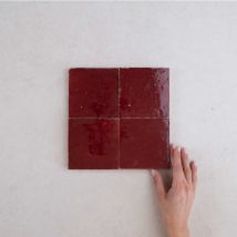 Les Carreaux De Jean - Carrelage Véritable Zellige Marocain Bordeaux 10 10x10cm (1m²)