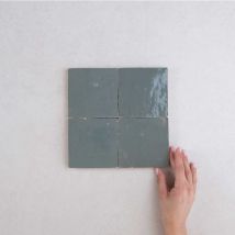 Carrelage Véritable Zellige Marocain Gris Foncé 43 10x10cm (1m²) - Les Carreaux de Jean