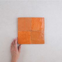 Les Carreaux De Jean - Carrelage Véritable Zellige Marocain Orange 16 10x10cm (1m²)