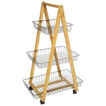 5five Simply Smart - 5five - Carrello Modern Color su rotelle, 3 Livelli, Nero