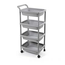 Carrello da cucina con ruote e 4 cassetti 50X36X99CM in colore grigio