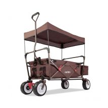 Fuxtec - Carrello da giardino pieghevole da campeggio / spiaggia per la spesa CT350 marrone