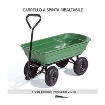 Carrello da giardino ribaltabile - max 250KG - 4 ruote - in abs - carriola