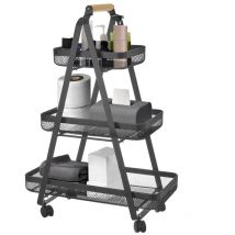 Carrello Estetista Multiuso con Ruote Carrellino Portaoggetti 3 Ripiani 57x31x83cm