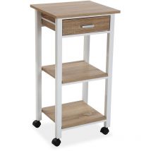Versa - Moreta Carrello cucina e Portabottiglie con ruote e cassetti, Mobile cucina, con cassetto, Misure (a x l x l) 81 x 37 x 42 cm, Legno, Colore
