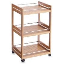 13591 Carrellino da Bagno in Legno di bambù e Metallo 45,7x38x76 cm - Zeller