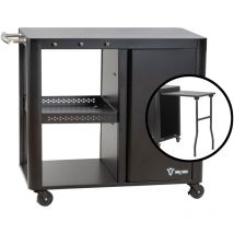 Carrello per barbecue Bbq-toro 95 x 50 x 80 cm, nero Tavolo per barbecue con ampia superficie di lavoro, tavolo di servizio per barbecue