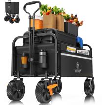 Kesser - Carrello manuale pieghevole Carrello per il trasporto di attrezzature incl. 2 tasche a rete e copertura pieghevole pneumatici in pvc portata