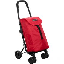 Carrello della spesa pieghevole Playmarket Go Four, Quattro ruote, colore rosso