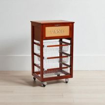 Carrello in legno portapane con cesti portafrutta landhell Ciliegio