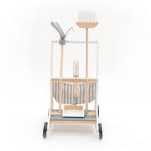 Robincool - Carrello Pulizia per Bambini Montessori Clean Up 35x43x56,5 cm Legno Eco Mocho, Scopa, Spazzola e Paletta Inclusi