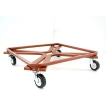 Carrello sottovaso quadrato con ruote industriali cm. 56 cotto