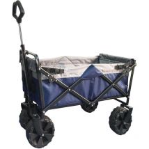 Carrello trolley pieghevole blu da spiaggia con struttura in acciaio