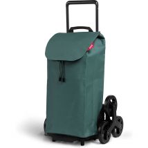 Carrello trolley portaspesa richiudibile 2in1 a 6 ruote saliscale con sacca antipioggia 52 Lt Gimi Tris - Green