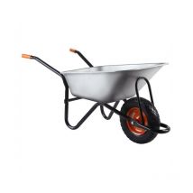 Fuxtec - Carretilla FX-WB6404G Carga Máxima 120 kg Volumen 90 l Carro de transporte de acero galvanizado, carretilla de herramientas para jardín,