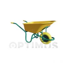 Carretilla nylon amarilla C1/570 100 l rueda impinchable - 1500077