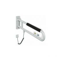 Hewi - Carril de soporte abatible versión serie 801, orientable, / fkt amarillo 700mm azul agua