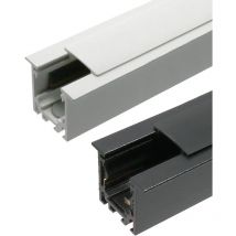 Iluminashop - Carril Monofasico Magnetico para Empotrar (2 Metros) Blanco / Negro Serie Detail Negro