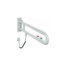 Hewi - Carril soporte abatible versión serie 801 pulsador / función empotrar rojo 900mm blanco puro