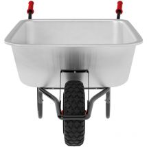 TIMBERTECH Carriola - 100 l, Carico Massimo 210 kg, Vasca Zincata, Ruota Pneumatica, Telaio in Acciaio, Rosso - Carriola da Giardino, Cantiere, a