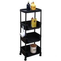 Carrito Auxiliar con Ruedas - 35x24x100 Carro Almacenaje Cocina Estanteria Baño