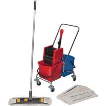 Vermop - Kit de carro de limpieza cubo 2x17l prensa/palo/soporte/4 mo