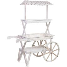 Carro expositor-estantería de madera 143x60x170h cm