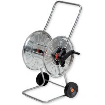 Carro portamanguera de acero para manguera de 80 m