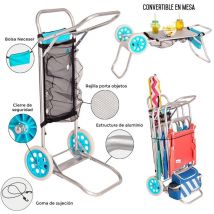 Carro portasillas Plegable para Camping y Playa (Aluminio)