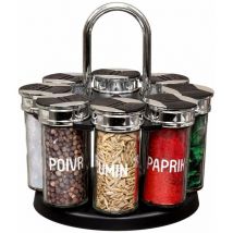 Carrousel à épices pots en verre 8 pots