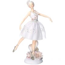 Statue résine ballerine blanche cm17,7x9,5h27,2