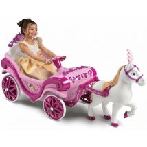 Carrozza Elettrica per Bambine 132x72x87 cm 6v con Licenza Disney Princess