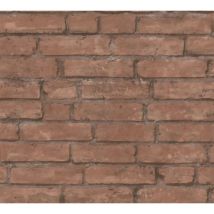 Carta da parati a pietre e mattonelle Profhome 377471 Carta da parati tnt liscia con elementi di natura opaca marrone arancione 5,33 m2