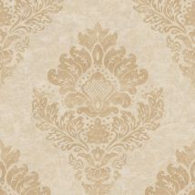 Carta da parati barocca Profhome 379013 Carta da parati tnt leggermente strutturata in stile barocco opaca oro beige 5,33 m2