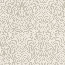 Profhome - Carta da parati barocca 961933 Carta da parati tessile strutturata in stile barocco opaca beige bianco-crema 5,33 m2