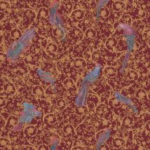 Carta da parati di lusso Profhome 370534 Carta da parati tnt strutturata in stile barocco lucida rosso oro azzurro 7,035 m2