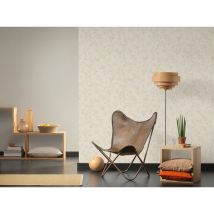 A.s.creations - Carta Da Parati Floreale Hygge Carta da parati tessuto non tessuto 10.05 m x 0.53 m Beige Grigio Crema Prodotto in Germania da