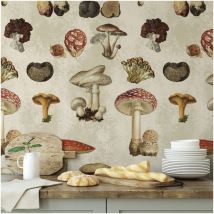 Wallpapers4beginners - Carta da Parati Funghi Beige in Fogli di Carta, 250x200cm
